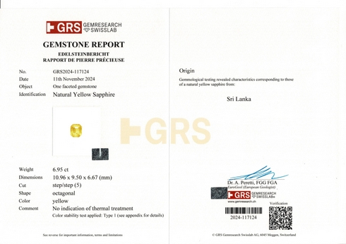 Yellow Sapphire - 6.95 Carat