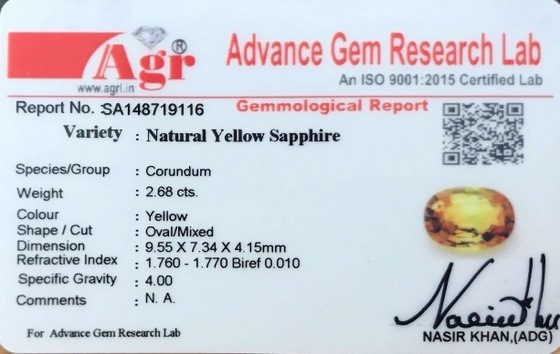 Yellow Sapphire - 2.68 Carat