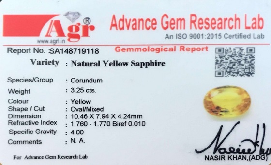 Yellow Sapphire - 3.25 Carat