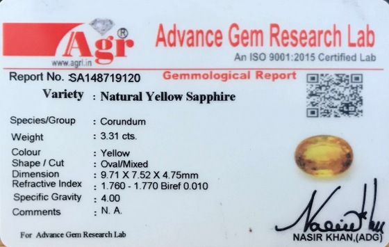 Yellow Sapphire - 3.31 Carat