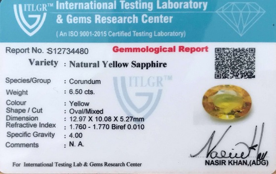 Yellow Sapphire - 6.50 Carat