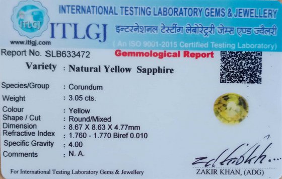 Yellow Sapphire - 3.05 Carat