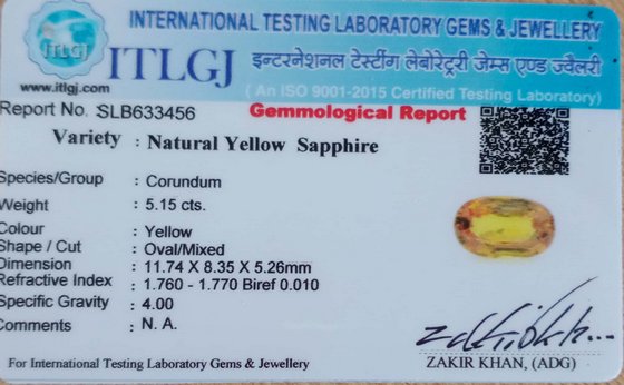 Yellow Sapphire - 5.15 Carat