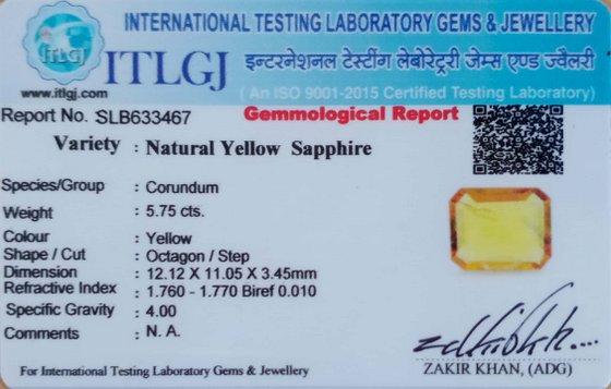 Yellow Sapphire - 5.75 Carat