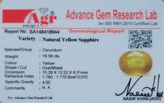 Yellow Sapphire - 16.56 Carat