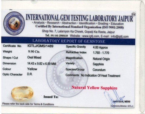 Yellow Sapphire - 9.9 Carat