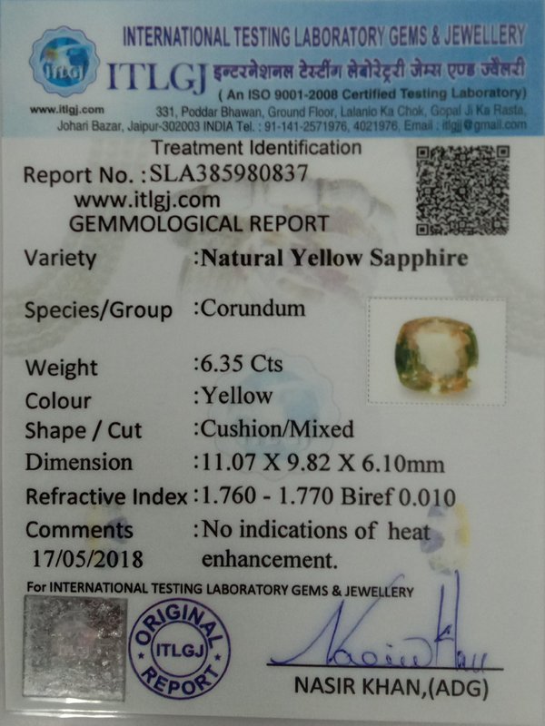 Yellow Sapphire - 6.35 Carat