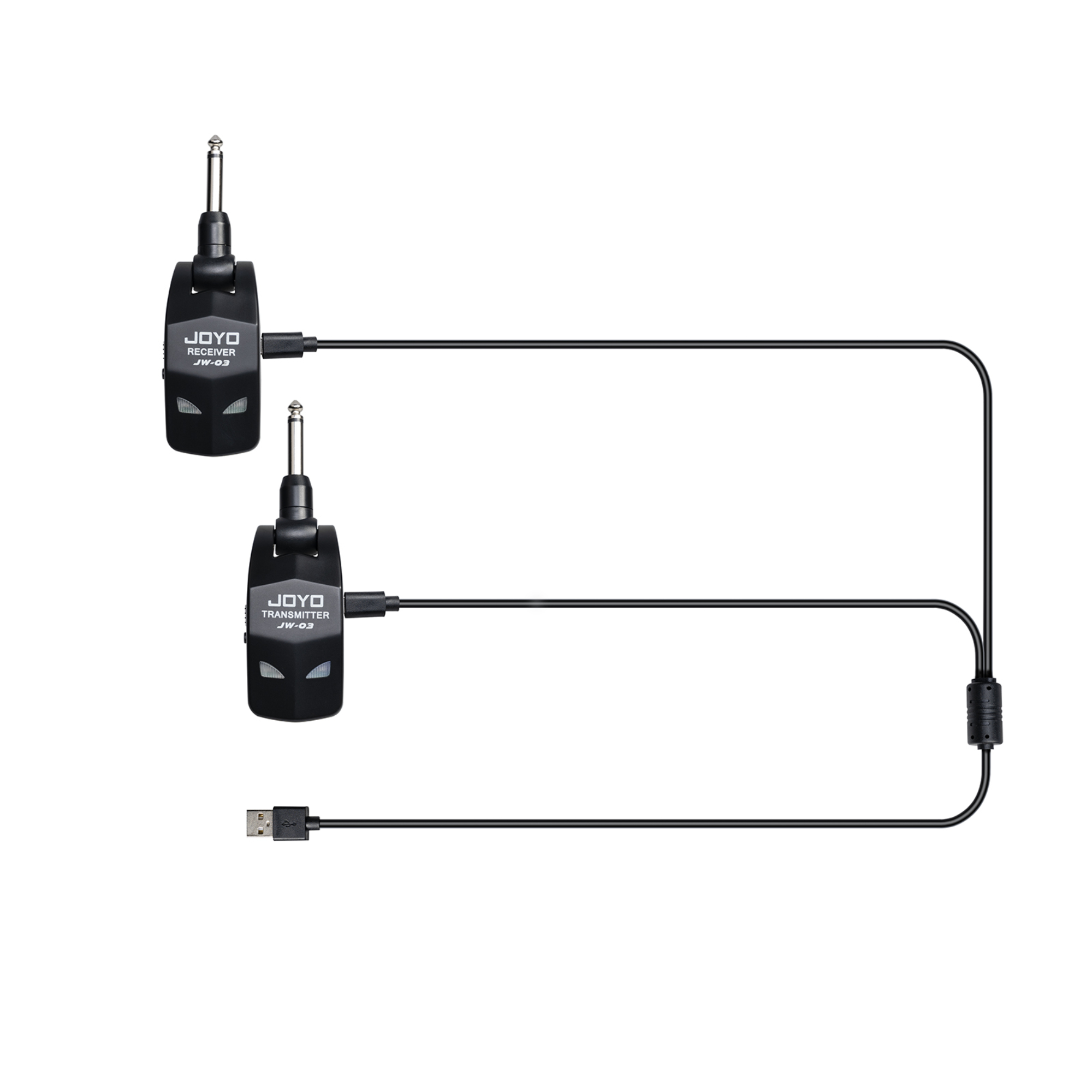 JOYO 24GHz Wireless Guitar System 4 Channels Rechargeable Audio Wireless Transmitter Receiver for Guitar Bass Electric Instruments JW-03