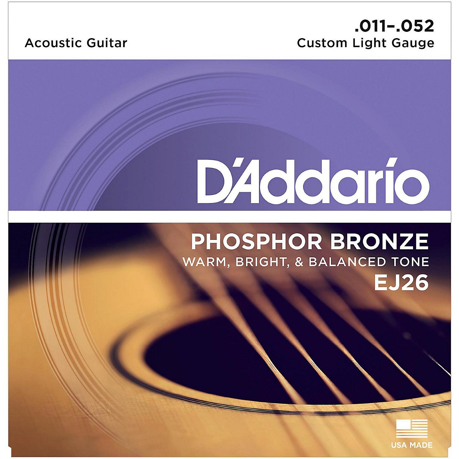 DAddario EJ26 Phosphor Bronze Acoustic Guitar Strings 11-52