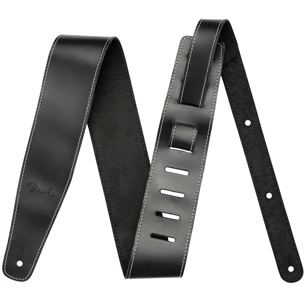 Fender 25 Broken In Leather Guitar Strap Black online in India at johnsmusicin at the lowest price Online price in India