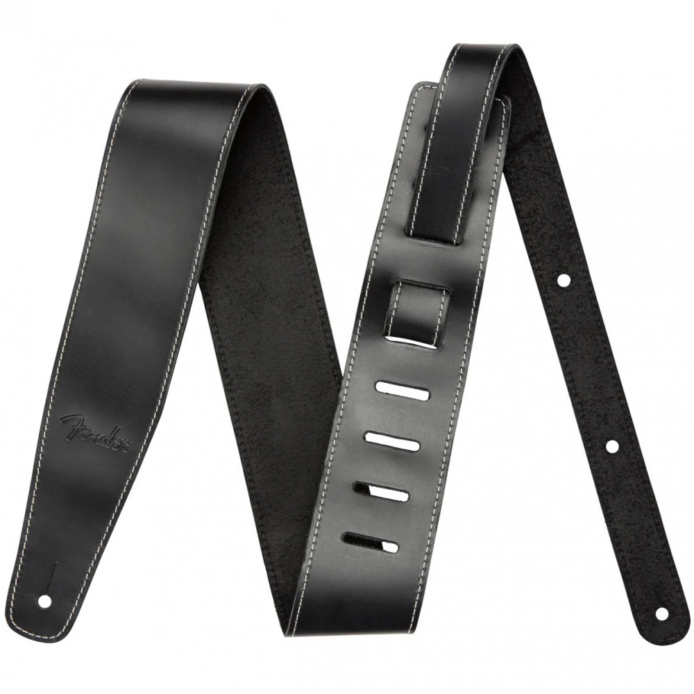 Image of Fender 2.5 Broken In Leather Guitar Strap Black