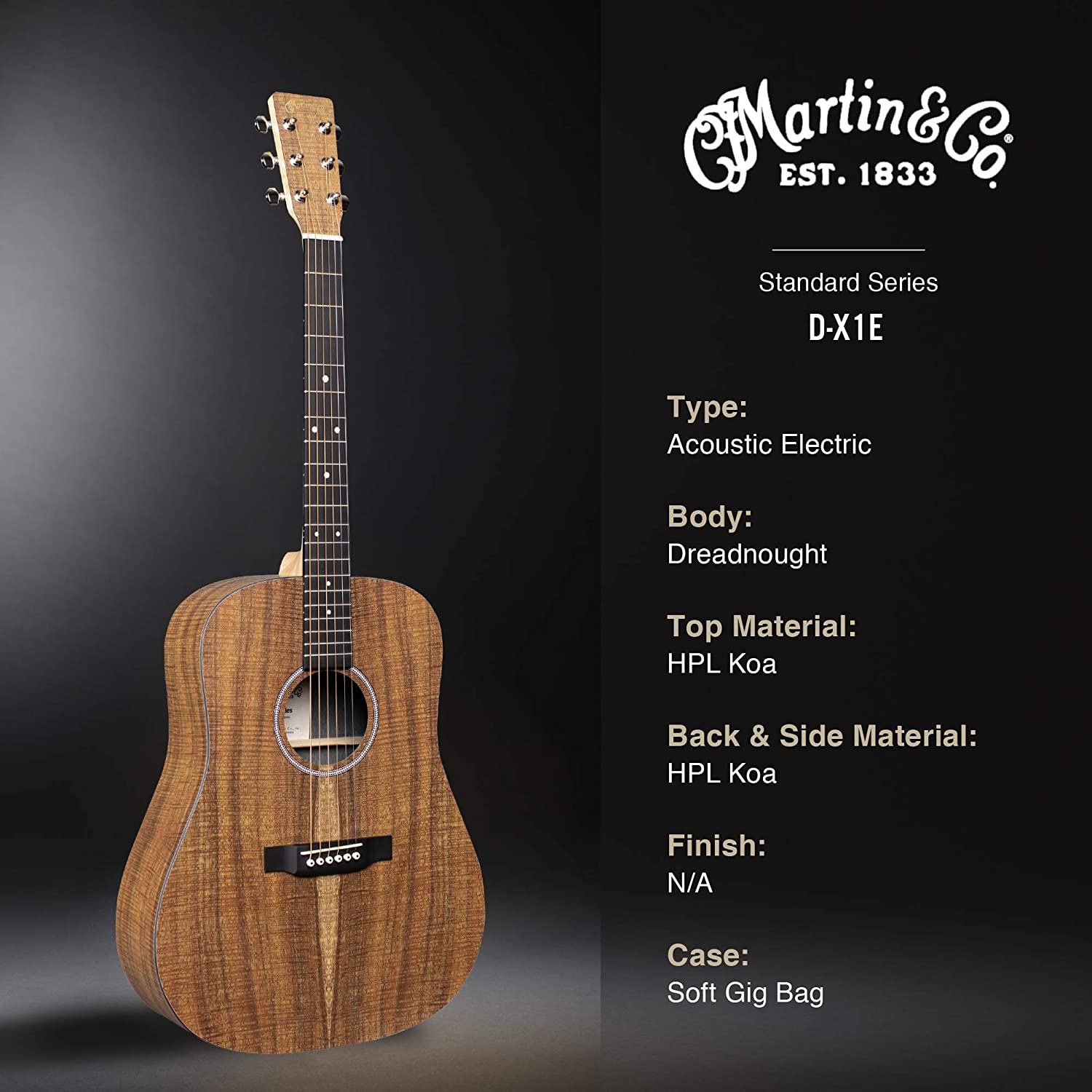 Martin D-X1E-01 Acoustic Electric Guitar Online price in India