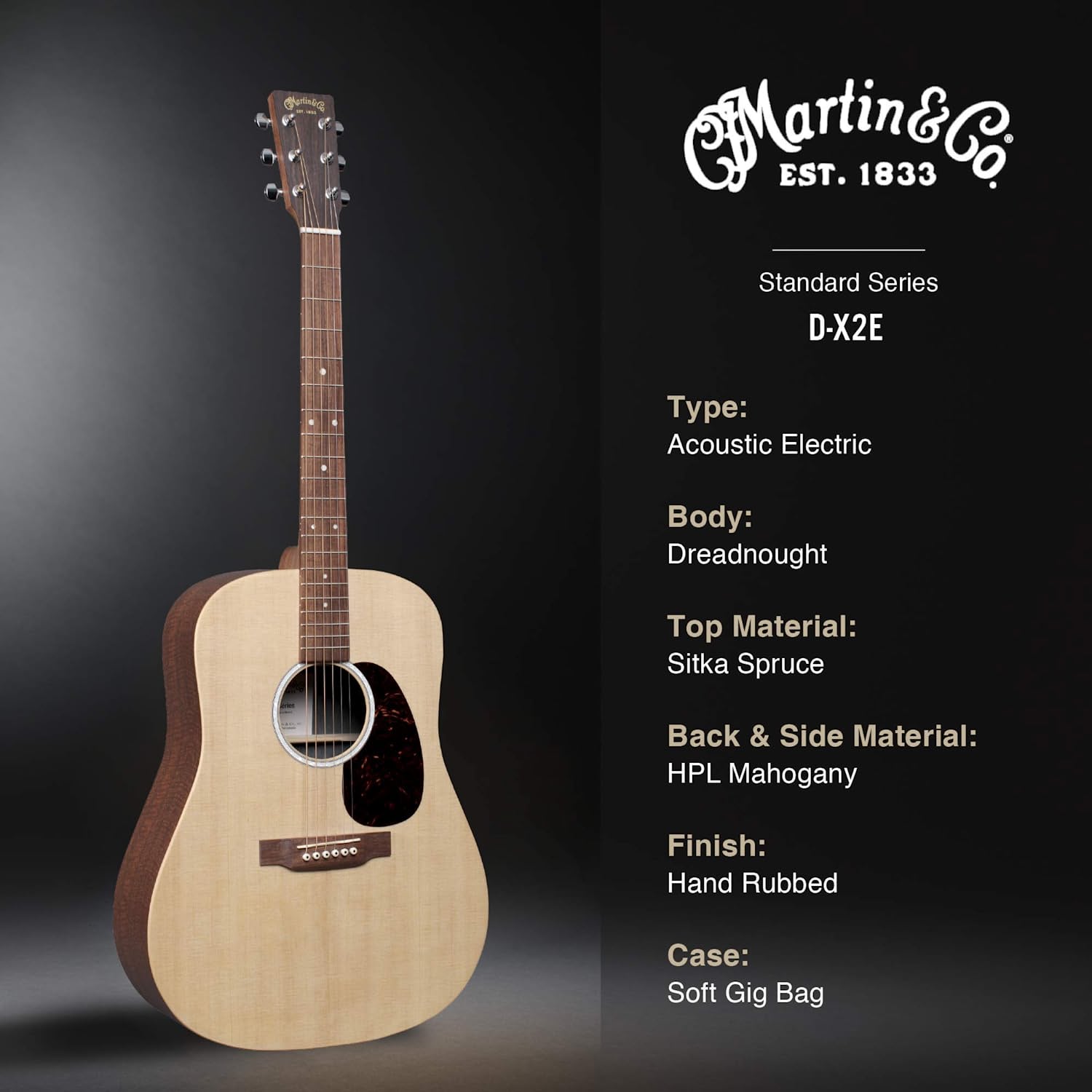 Martin D-X2E SitkaMahogany Electro-Acoustic Guitar Online price in India