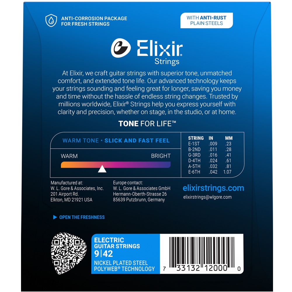 Elixir 12000 Polyweb Electric Guitar Strings Super Light 9-42 online in India at johnsmusicin at the lowest price Online price in India