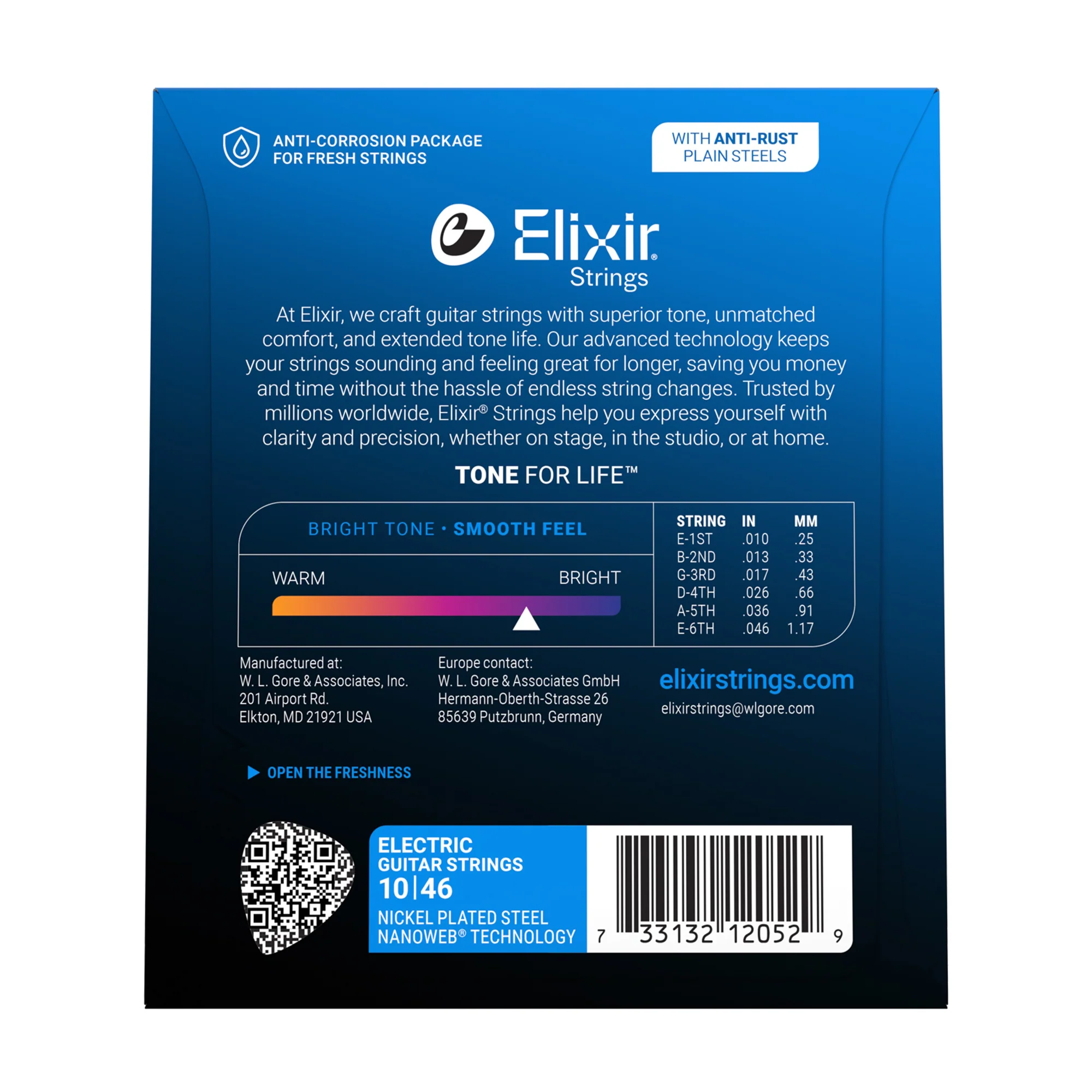 Elixir Strings 12052 Nanoweb Electric Guitar Strings - 010-046 Light in India