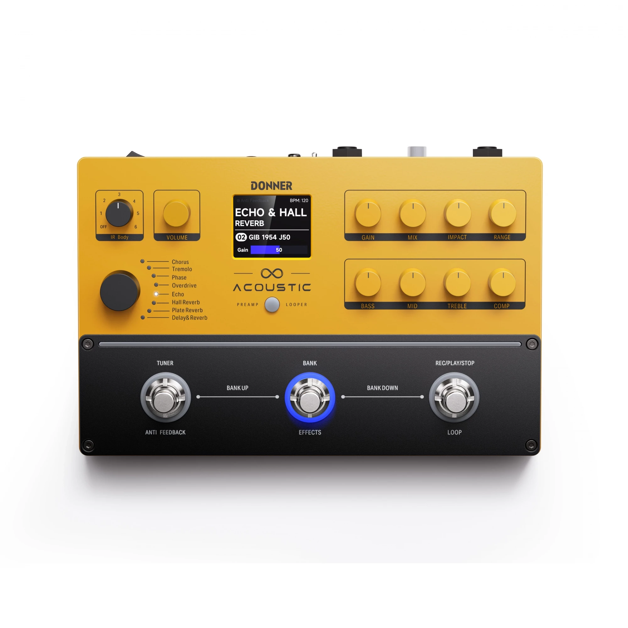 Donner Acoustic Guitar Multi-Effects Pedal APL online in India at johnsmusicin at the lowest price Online price in India