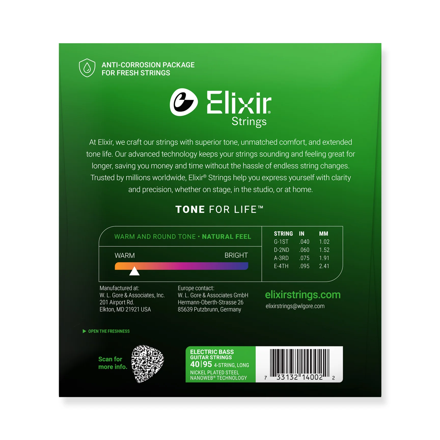 Elixir Nanoweb Nickel Wound 40-95 Bass Guitar Strings 14002 online in India at johnsmusicin at the lowest price Online price in India