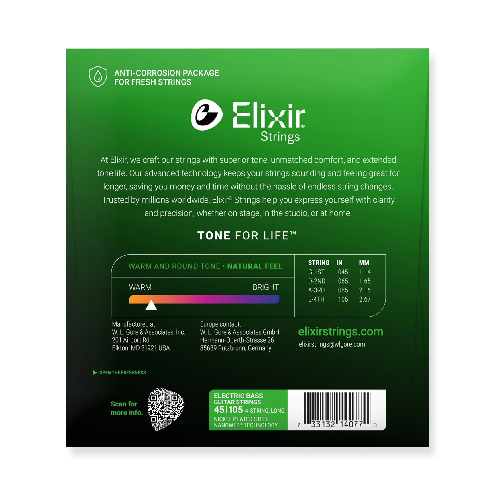Elixir Nanoweb Nickel Wound 45-105 Bass Guitar Strings 14077 online in India at johnsmusicin at the lowest price Online price in India
