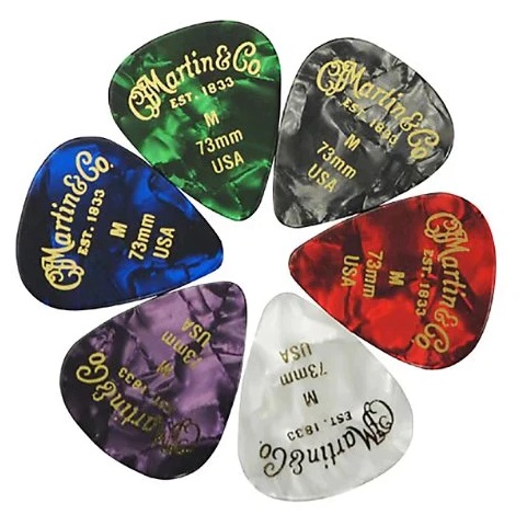 Martin 18A0096 Medium Picks 6 pk - Multi-Color online in India at johnsmusicin at the lowest price Online price in India