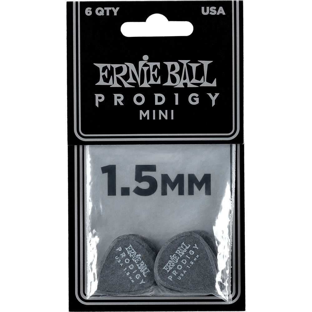 Ernie Ball 9200 15mm Mini Prodigy Guitar Picks - Pack of 6 - Black Online price in India