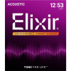 Elixir 16052 Light Acoustic Guitar Strings Phosphor Bronze NANOWEB Coated