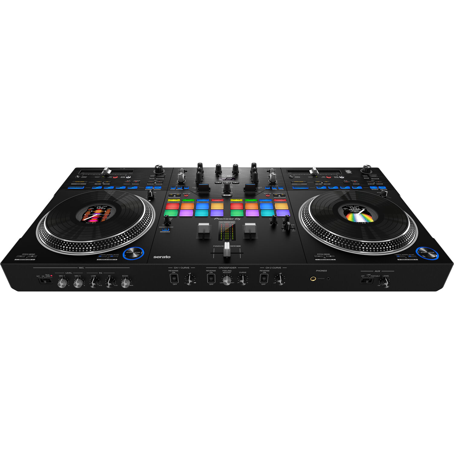 Pioneer DJ DDJ-REV7 2-Channel Rekordbox Serato DJ Pro Controller with Motorized Jog Wheels Black Online price in India