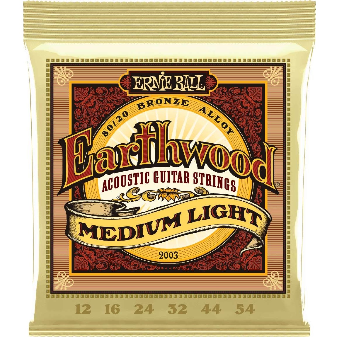 Ernie Ball 2003 Earthwood 8020 Bronze Medium Light Acoustic Strings