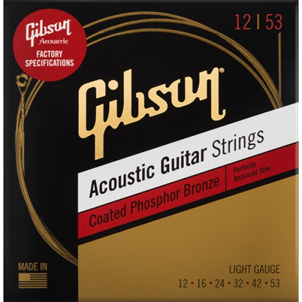 Gibson SAG-CPB12 Coated Phosphor Bronze Acoustic Guitar Strings Light 12-53 Online price in India