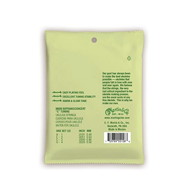 Martin Ukulele Strings M600 Clear Fluorocarbon for SopranoConcert online in India at johnsmusicin at the lowest price Online price in India
