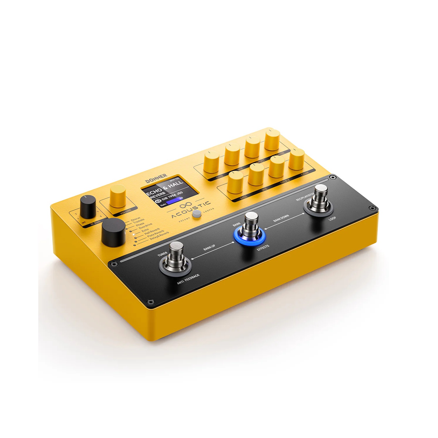 Donner Acoustic Guitar Multi-Effects Pedal APL online in India at johnsmusicin at the lowest price Online price in India