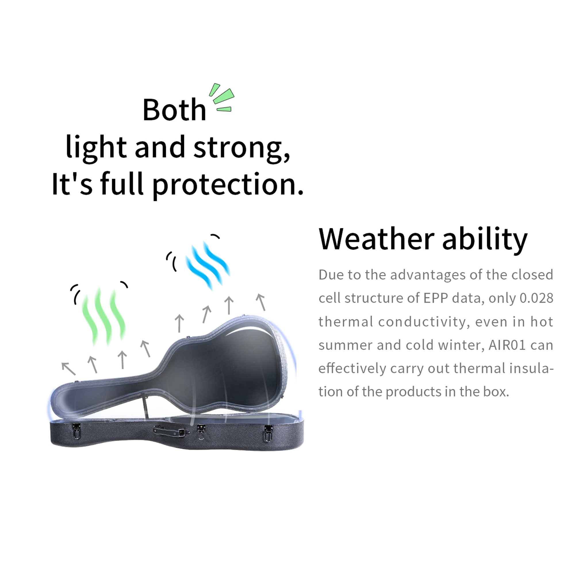 Double AIR bag Hardcase for 40inch and 41inch guitars