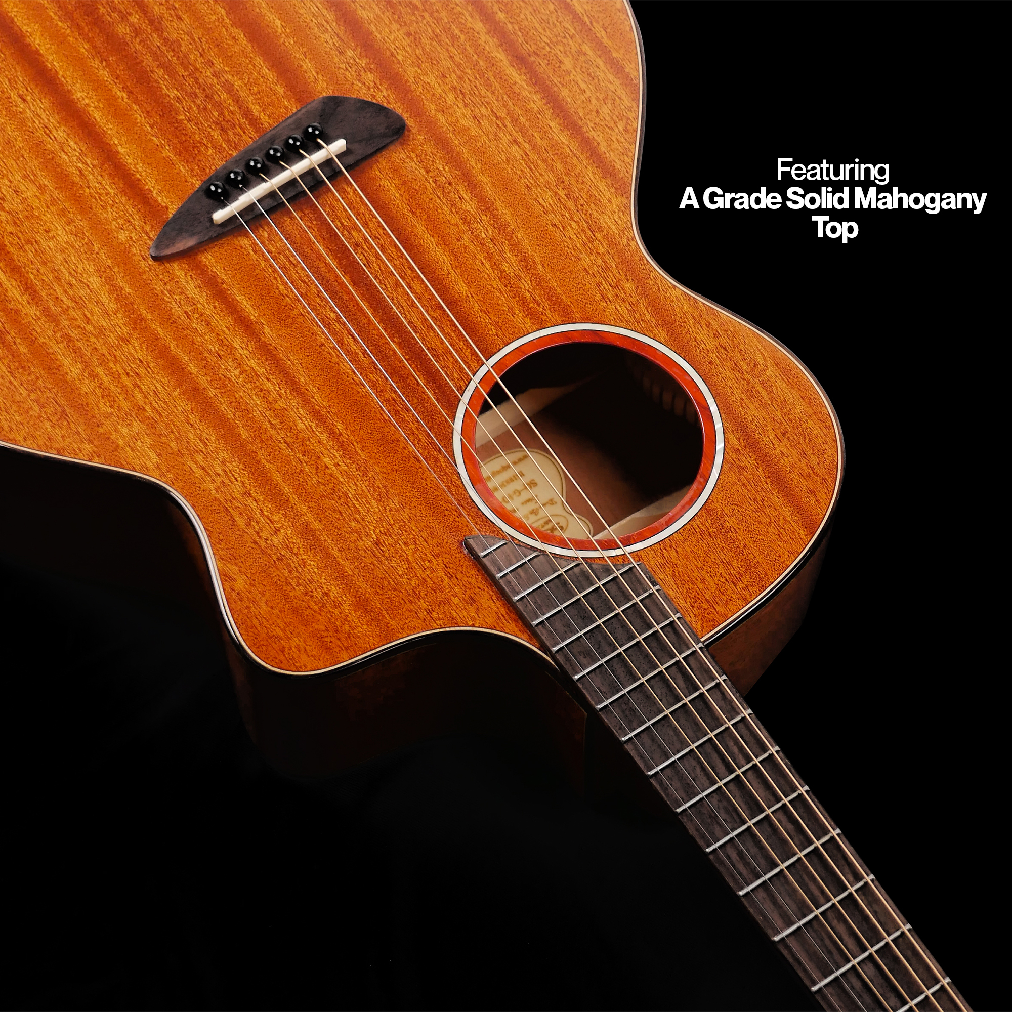 SQOE SQ-G40 Solid mahogany top Acoustic guitar - Natural gloss Online price in India