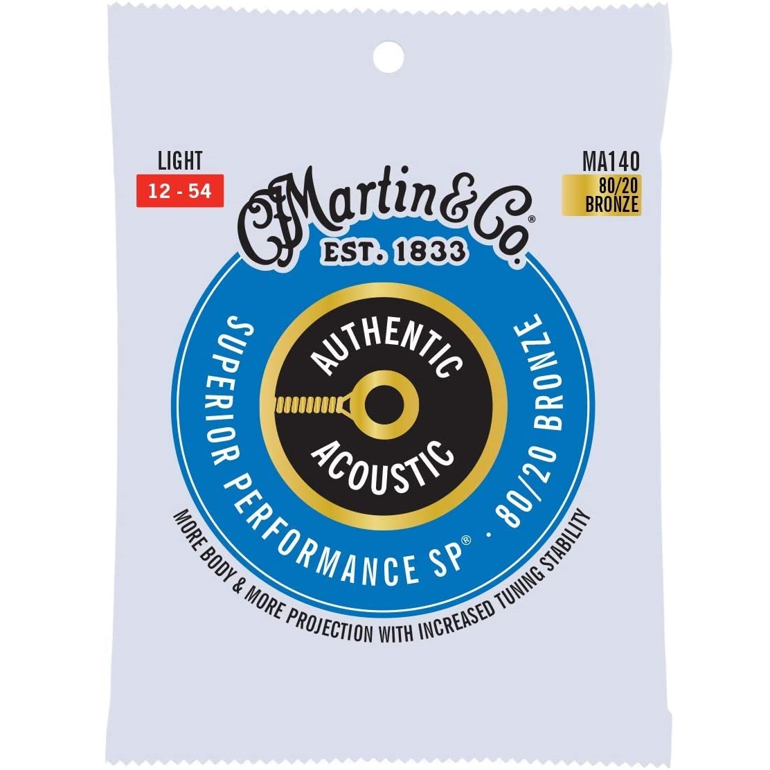 Martin MA140 SP 8020 Bronze Light Authentic Acoustic Guitar Strings in India