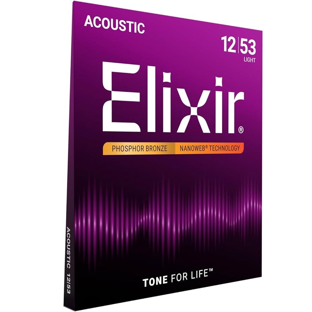 Buy Elixir 16052 Light Acoustic Guitar Strings Phosphor Bronze NANOWEB online on Johns Music