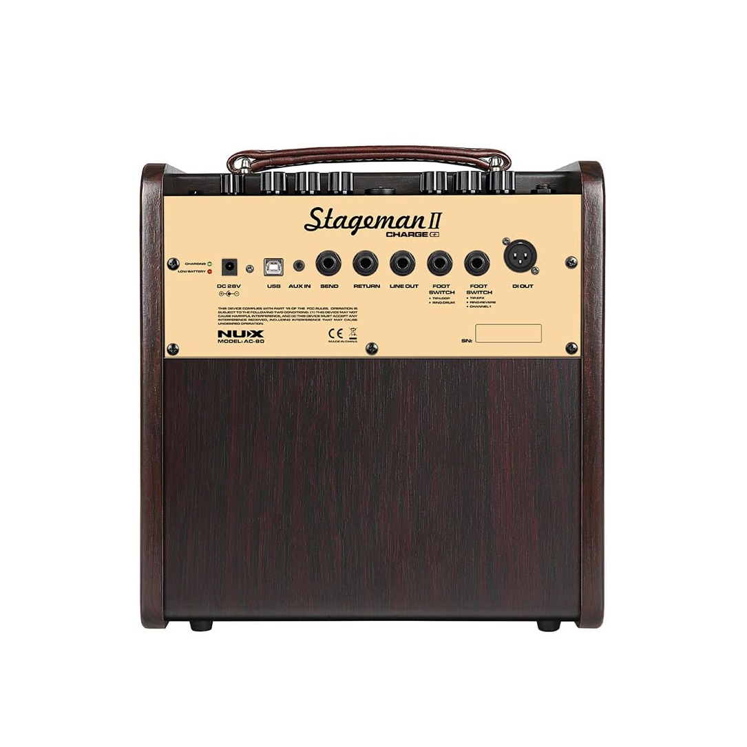 NUX AC-80 Stageman II Charge Battery Powered Acoustic Guitar Amplifier online in India at johnsmusicin at the lowest price Online price in India
