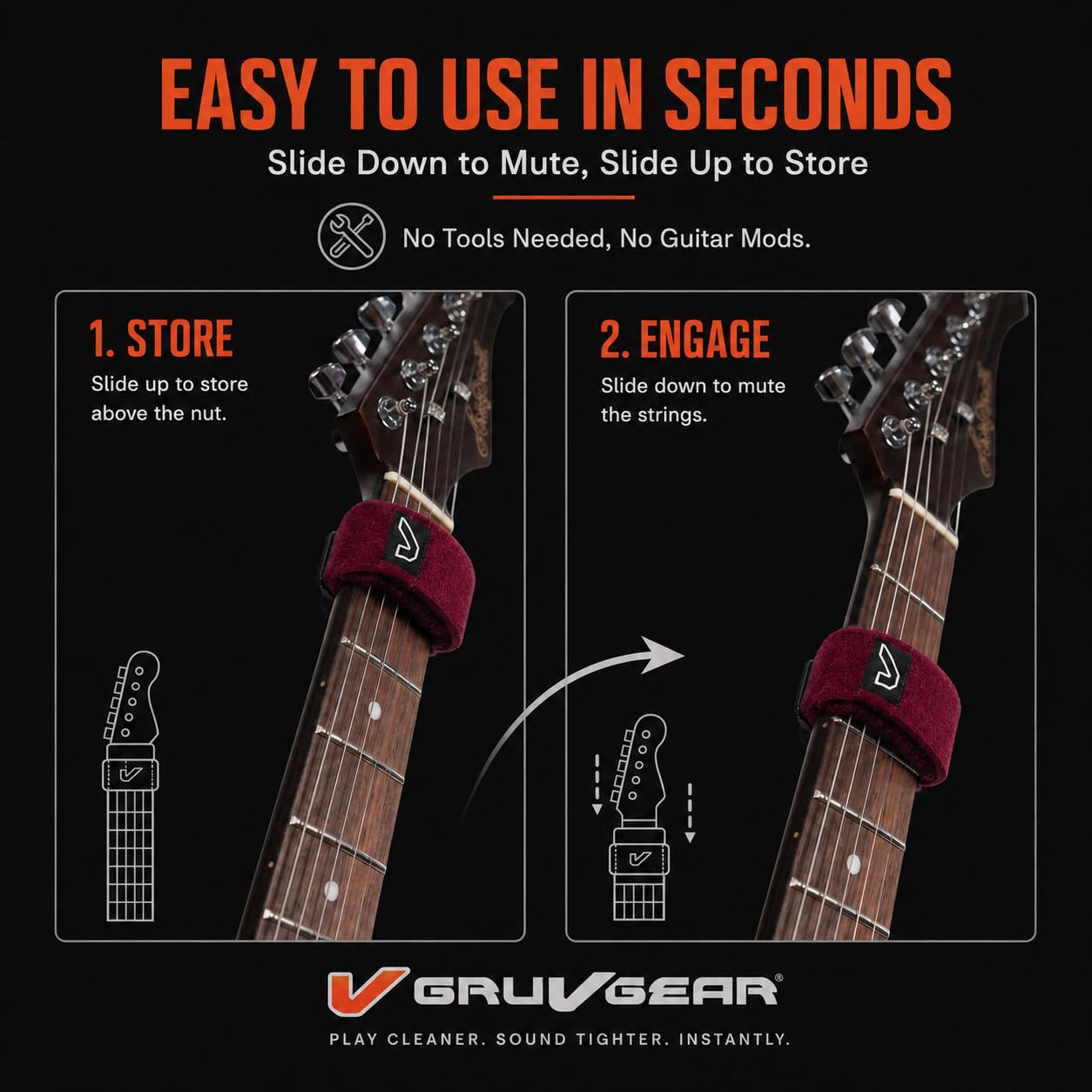 Gruv Gear GG-FW-1PK-BGY-SM Fret Wrap String Muters Small Wine online in India at johnsmusicin at the lowest price Online price in India