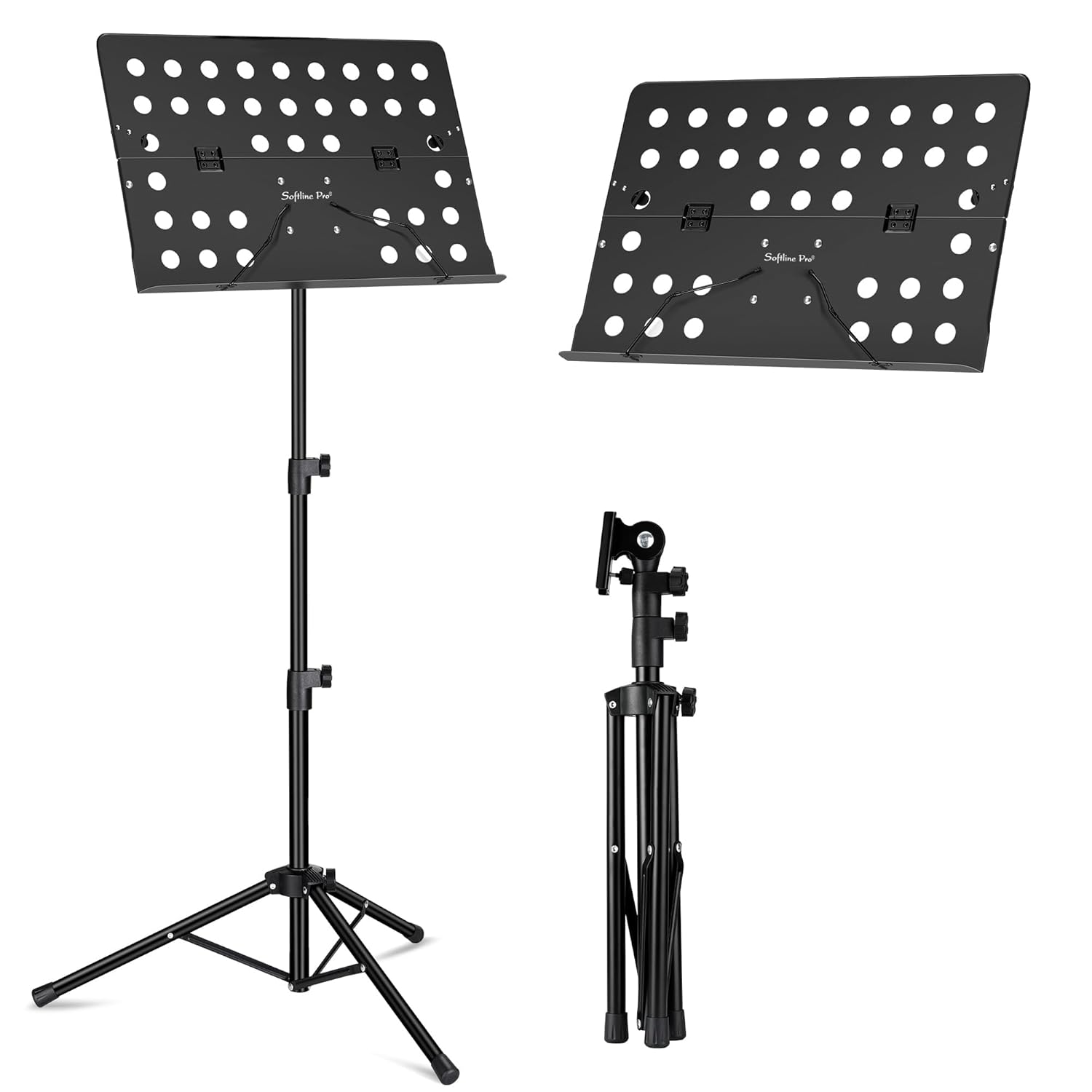 Softline Pro Metal Music Stand Portable and Foldable Professional Perforated Notation Stand online in India at johnsmusicin at the lowest price