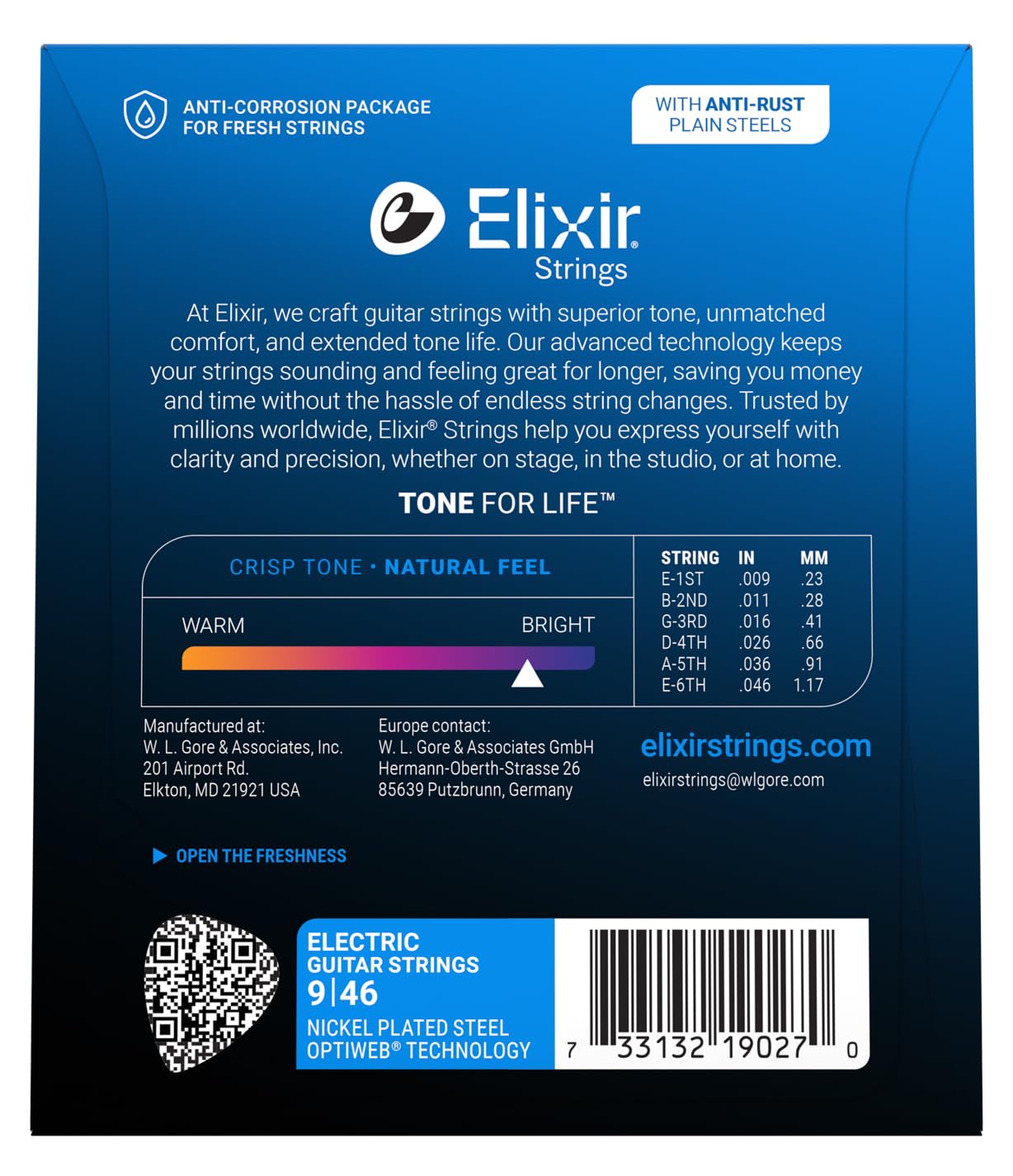Elixir Strings 19027 Coated Nickel Electric Guitar Strings Custom Light