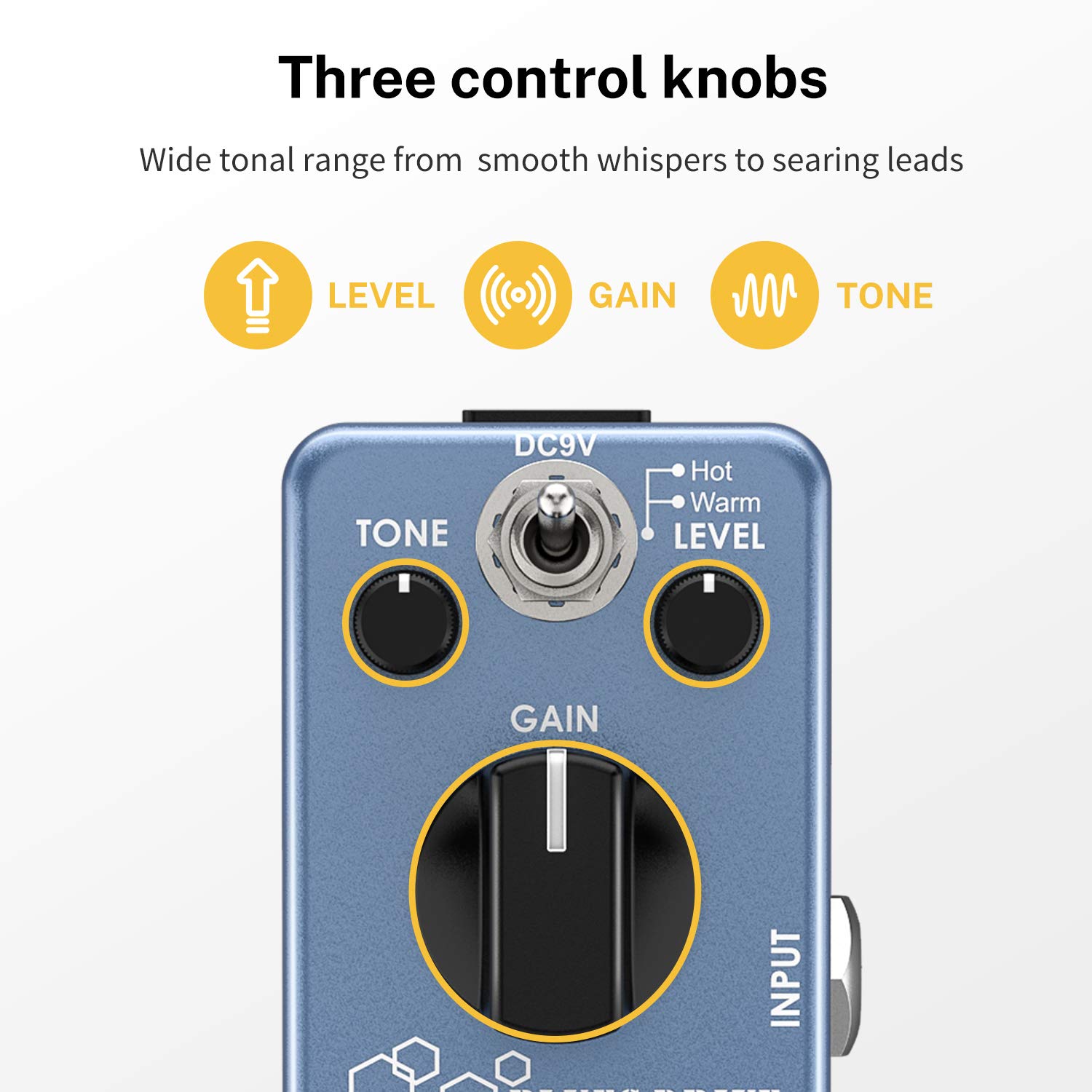 Donner Blues Drive Classical Electronic Vintage Overdrive Effect Pedal EC743