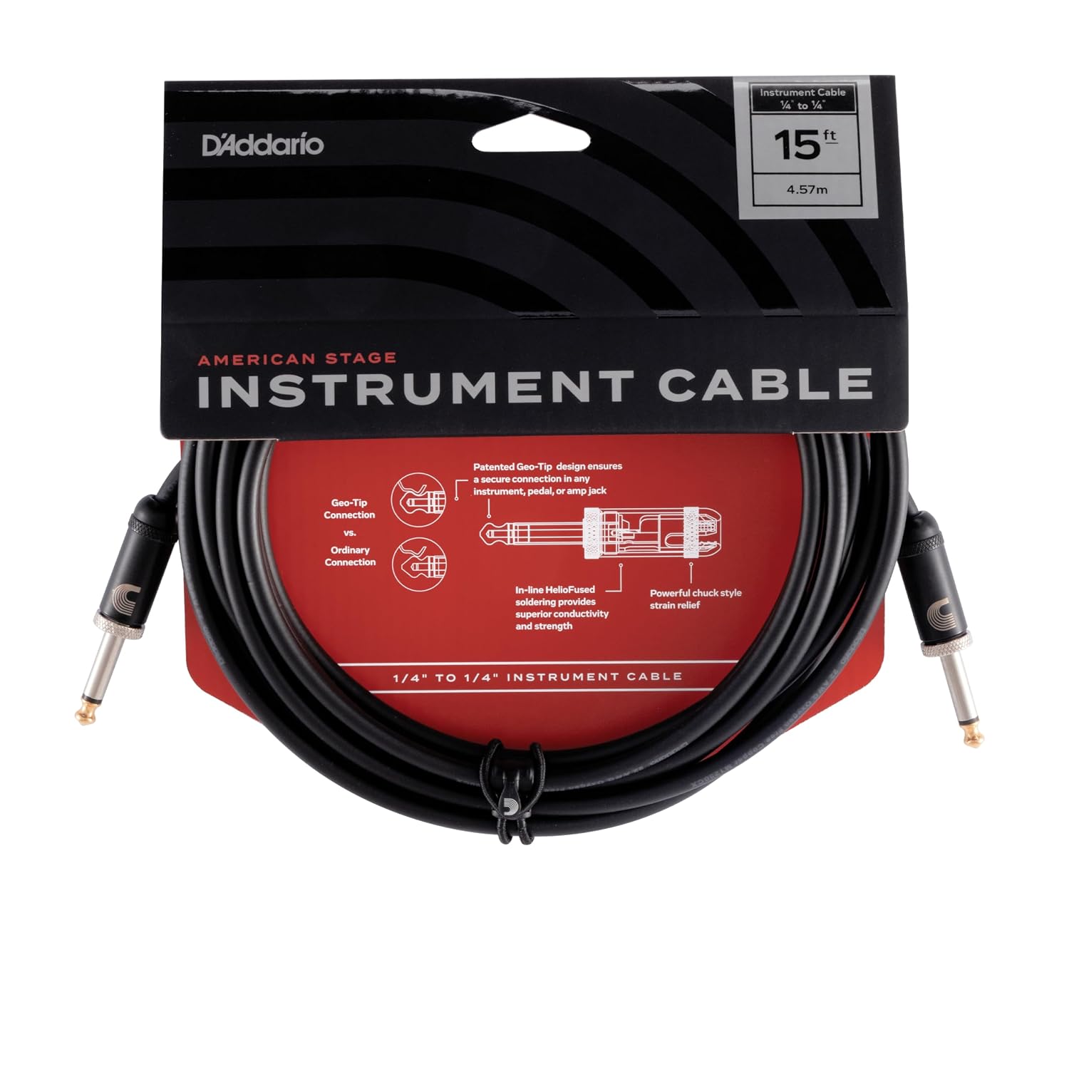 Planet Waves PW-AMSG-15 American Stage 15-feet Guitar Instrument Cable Black Online price in India