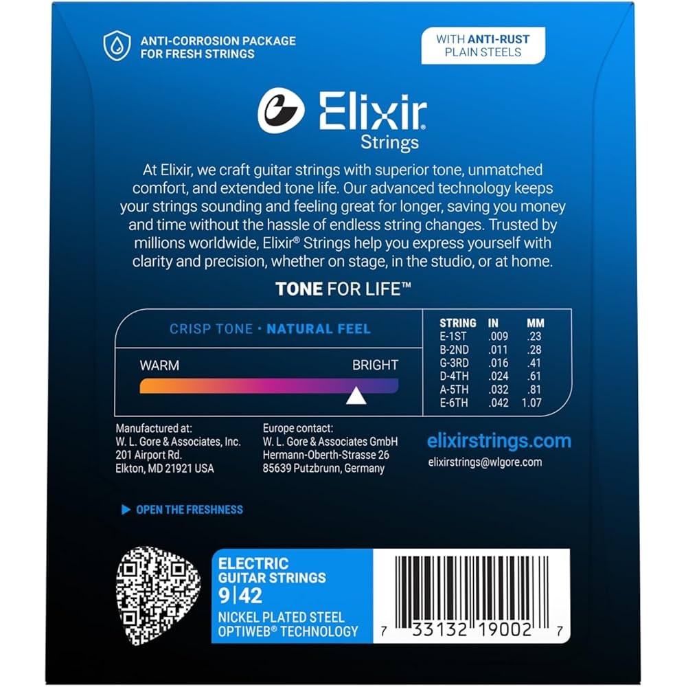 Elixir 19002 Optiweb Electric Guitar Strings Super Light - 9-42 Online price in India