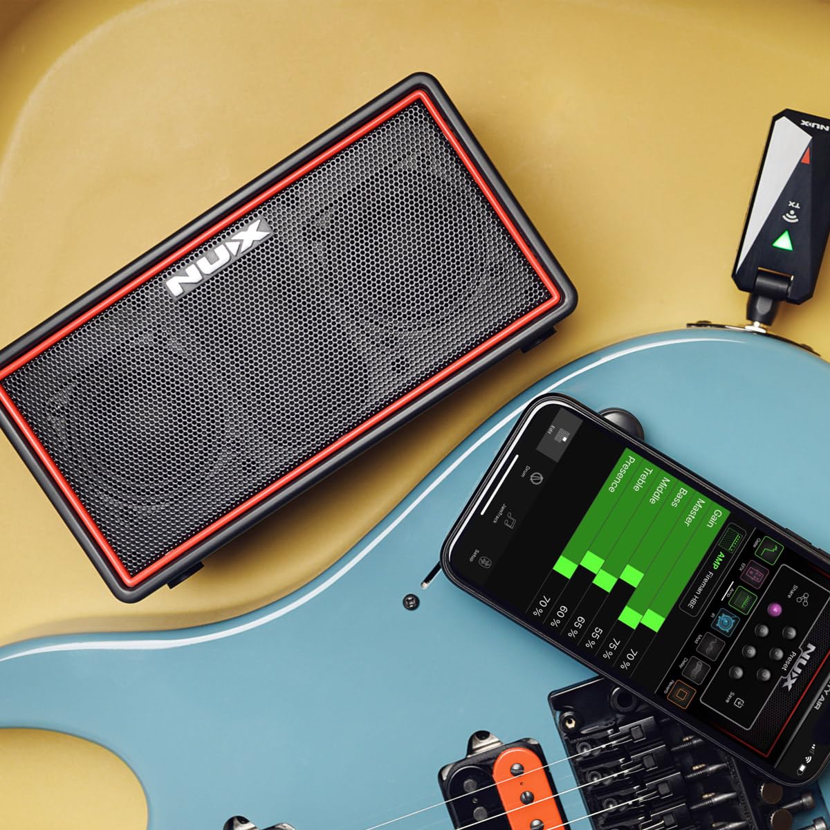 Nux NGA-10W Mighty Air Wireless Stereo Modeling Amp online in India at johnsmusicin at the lowest price Online price in India