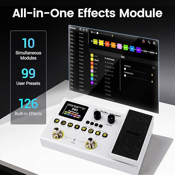 Soran Dual Stomp Dual Pedal Amp Modeling Multi effects Processor