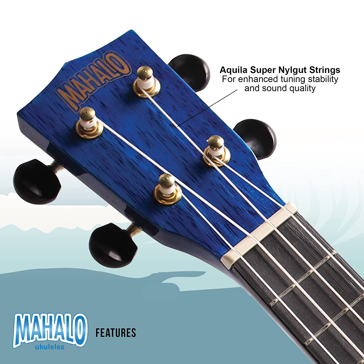 Mahalo Hano Series MH2 Concert Ukulele Transparent Blue Online price in India