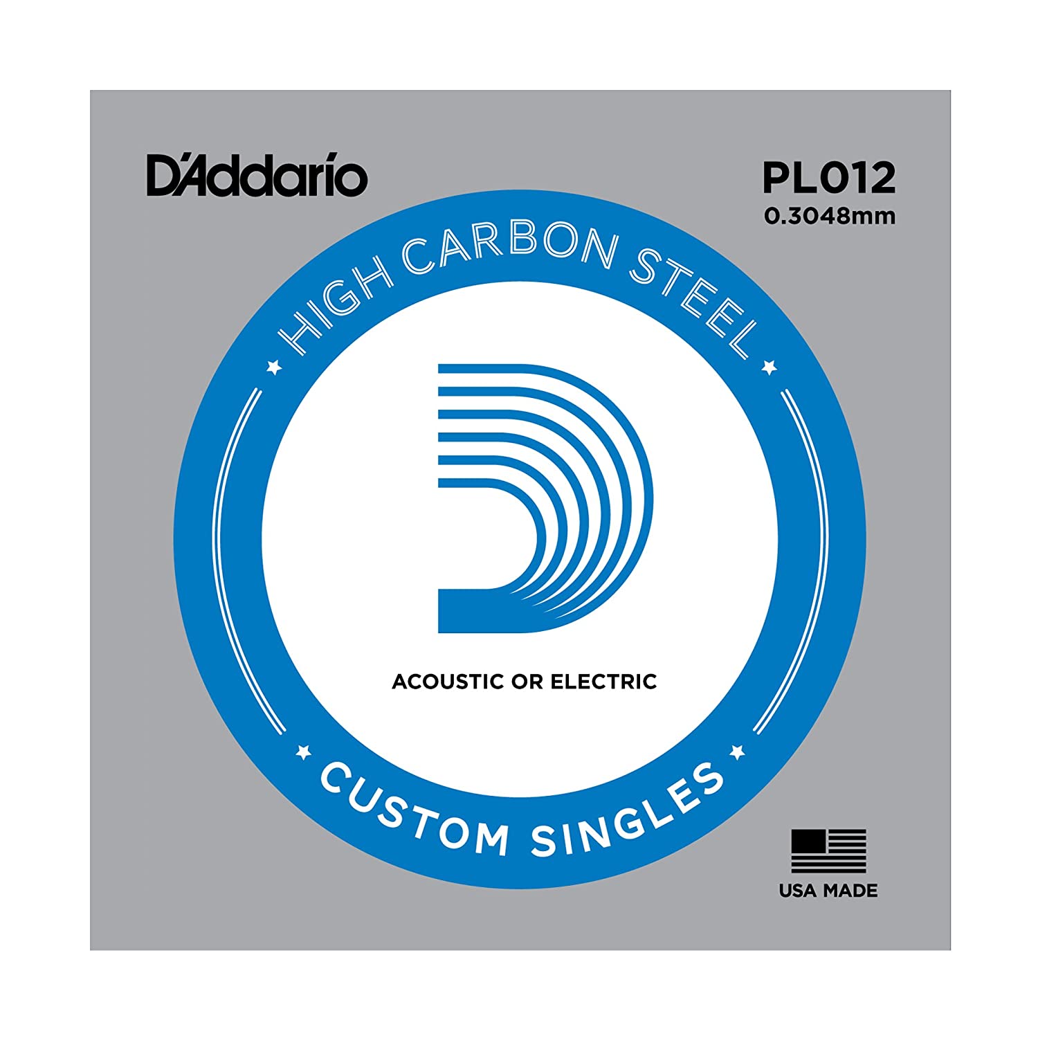 DAddario PL012 Plain Steel 0012 Single Guitar String