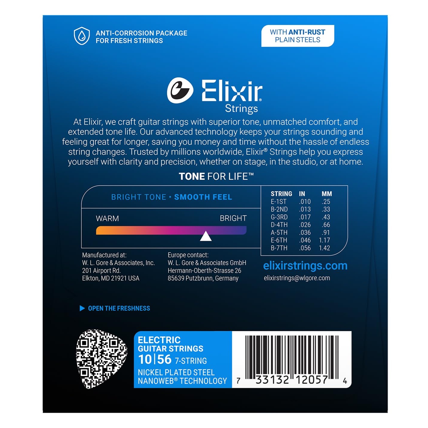 Elixir 12057 Nanoweb Light 7-String Electric Guitar Strings Online price in India