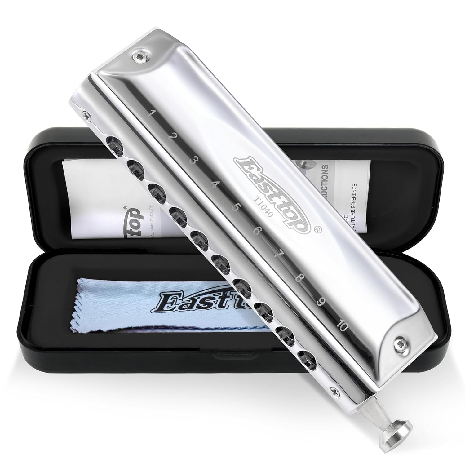 East Top Chromatic Mouth Organs Harmonica Key of C 10 Holes 40 Tones Chromatic Harmonica Mouth Organ for Adult Beginners and Professionals with Silver Cover T10-40 online in India at johnsmusicin at