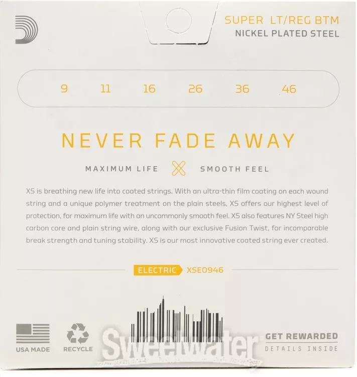 DAddario XSE0946 Nickel-plated Steel-coated Electric Guitar Strings - 009-046 Super Light TopRegular Bottom Online price in India