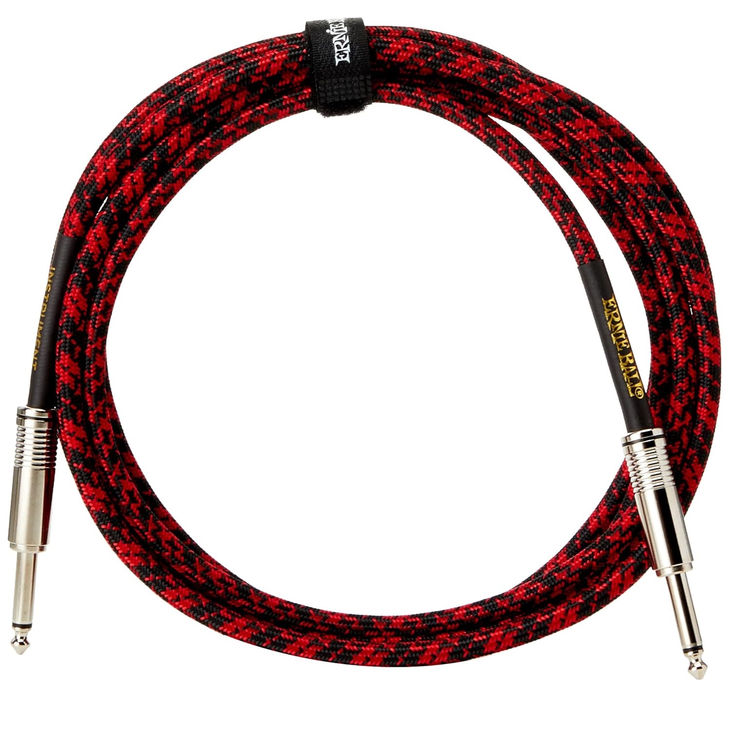 Ernie Ball 6394 10ft Braided Straight Instrument Cable Red Black