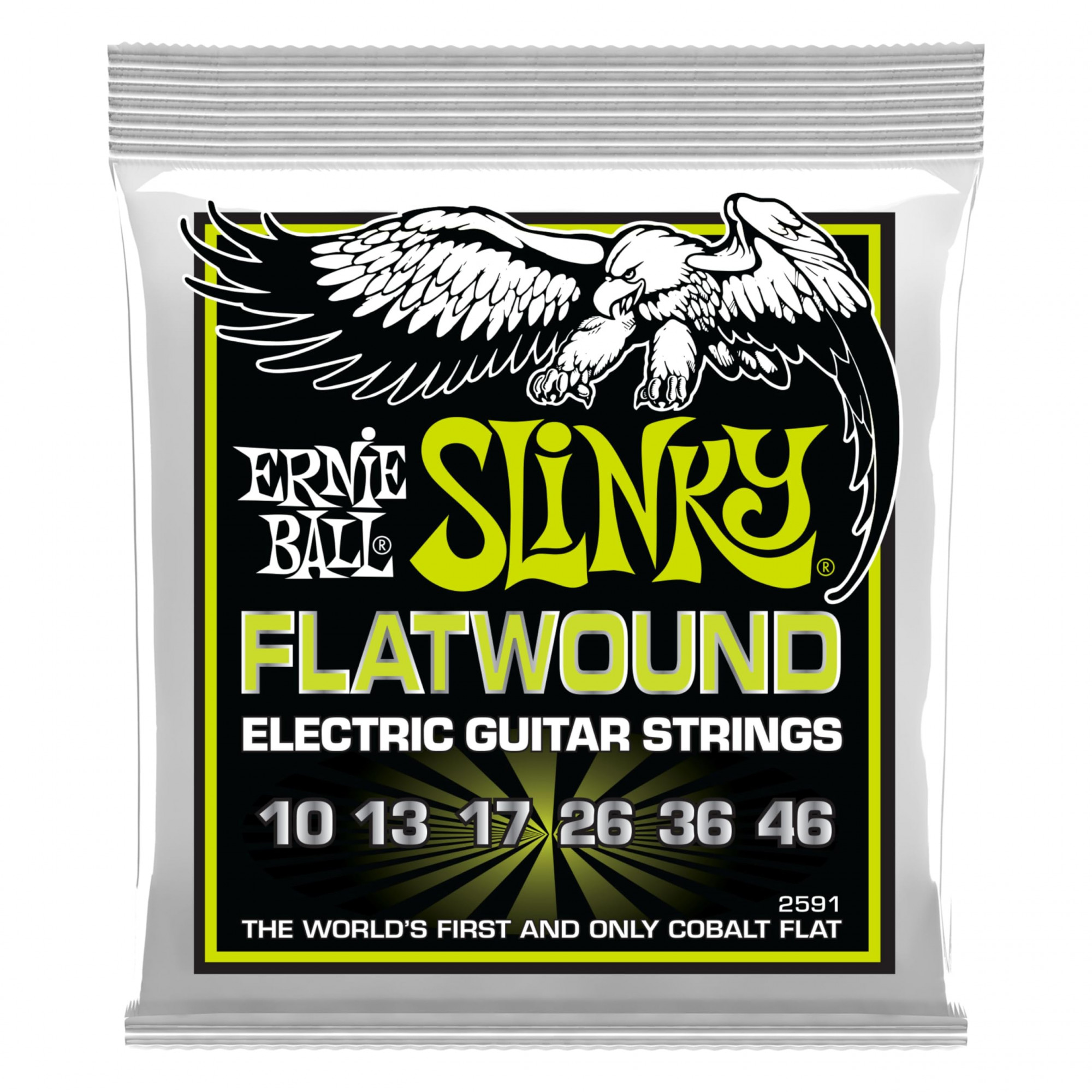 Ernie Ball 2591 Regular Slinky Flatwound Electric Guitar Strings - 010-046 online in India at johnsmusicin at the lowest price Online price in India